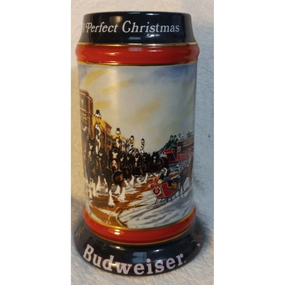 1992 Budweiser Beer Stein Collector's Series Holiday Christmas Anheuser Busch